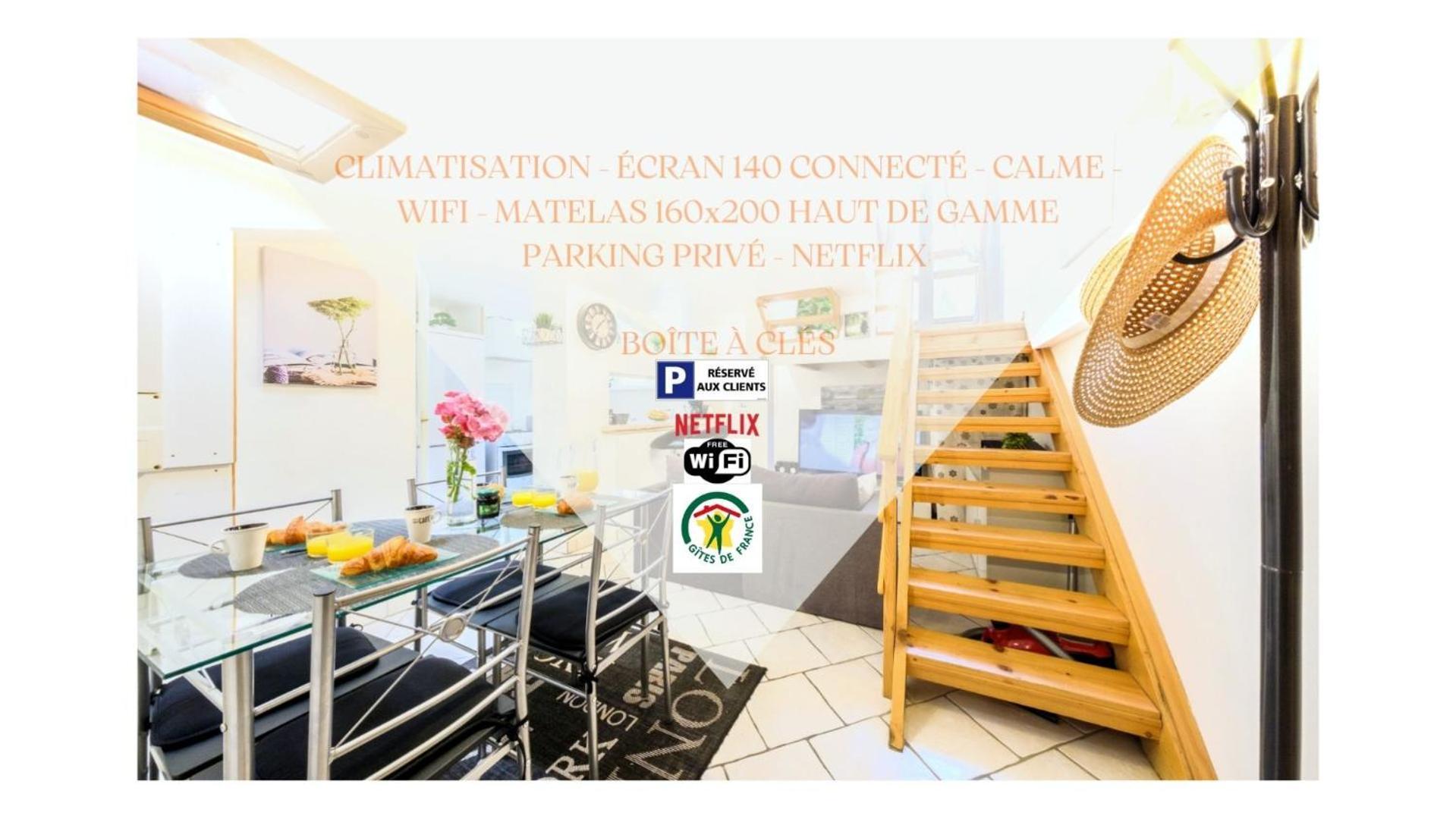 Beau Duplex 54M2, Classe 3 Etoiles Et Label "Gite De France" 5Min Centre, 15Min Gare Climatisation, Calme, 2 Chambres, Netflix Wifi, Tv 140Cms, Parking, Boite A Cles Arrivee Tardive - Gites La Tarine - アルベールヴィル エクステリア 写真